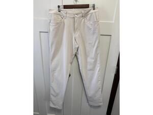 Lululemon Men's ABC Classic Fit 5 pocket pant in Bone square dot size 34 NWOT